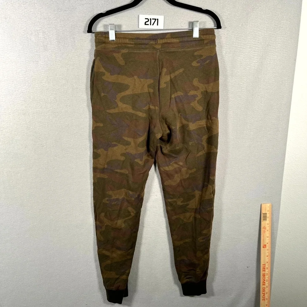 Gap Jogger Pants Mens Small Brown Camouflage‎ Embroidered Logo Fleece Lined
